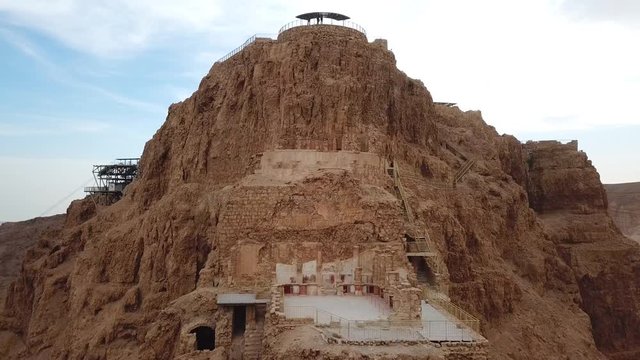Masada - Aerial footage of the ancient fortification in the Southern District of Israel