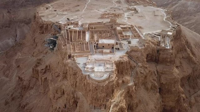 Masada - Aerial footage of the ancient fortification in the Southern District of Israel