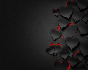 paper hearts , happy valentine's day  - 3D romantic card / background ( love , wedding ) - 184750252