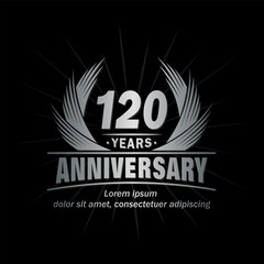 120 years design template. Anniversary vector and illustration template.