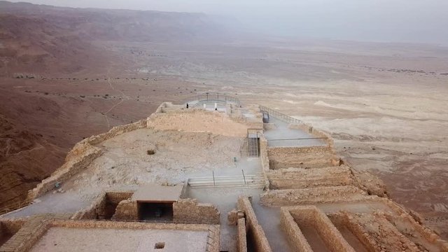Masada - Aerial footage of the ancient fortification in the Southern District of Israel