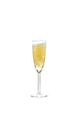 Glass of champagne isolated on a white background