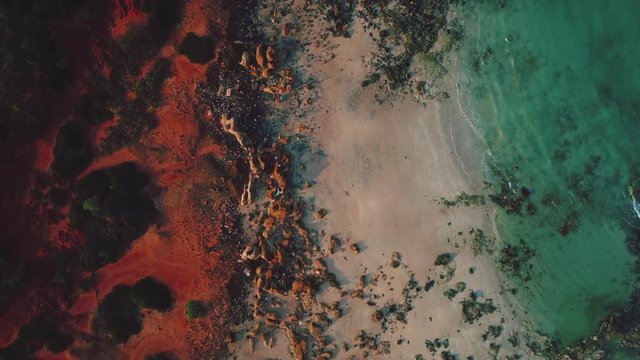 Abstract Aerial Footage of Kimberley Colours Gantheume Point Broome Western Australia, Australia