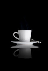 cup of coffe on a black background