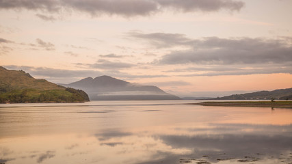 Mountain landscape at sunrise, Scotland