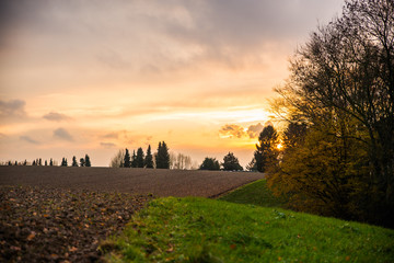 Beautiful countryside landscape in west Germany, North Rhine-Westphalia