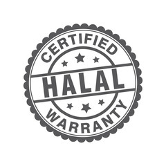 halal product tag label stamp vector 