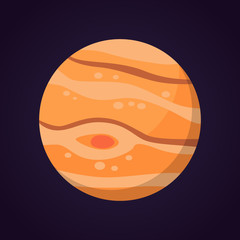 Jupiter planet vector Illustration isolated in cartoon style. © denis08131