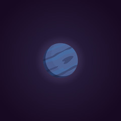 Neptune planet vector Illustration isolated in cartoon style.