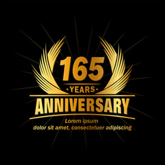 165 years design template. Anniversary vector and illustration template.