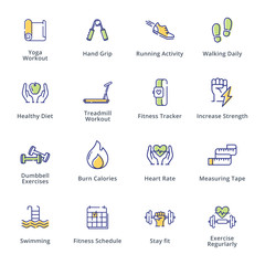 Fitness Activities Icons - Outline Series
