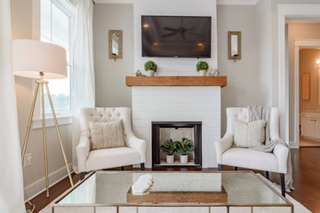 Minimal Seating by Fireplace