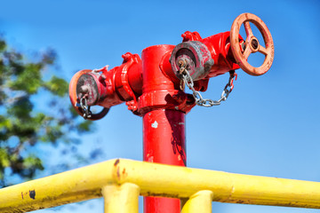 the concept of safety an old blur  hydrant