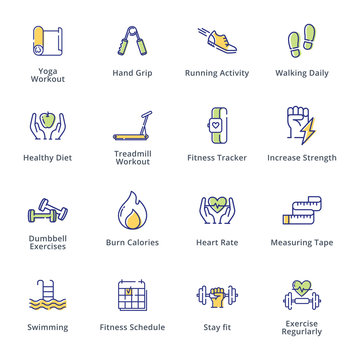 Fitness Activities Icons - Outline Series
