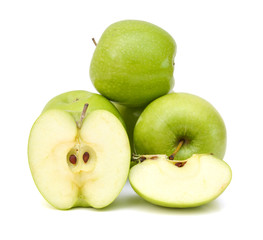 Green apple, isolated on white background