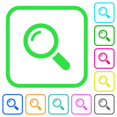 Single magnifier vivid colored flat icons icons