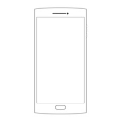 Outline drawing smartphone. Outline Dialogue Icon isolated on grey background. Line Chat symbol for your web site design, logo, app, UI. Editable stroke. Vector illustration. EPS10