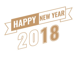 Greeting card design template with Modern Text for 2018 New Year of the Dog. Color number 2018 drawn lettering on colorful background. Vector illustration.