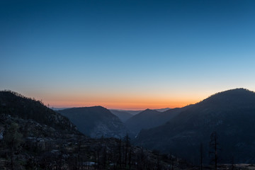 Sunset Over Mountains in Yosemite Wilderness