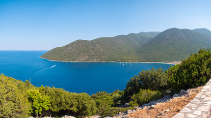 Fototapeta na wymiar Panoramic view of shore in Kefalonia