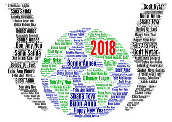 Happy New Year 2018 in different languages 