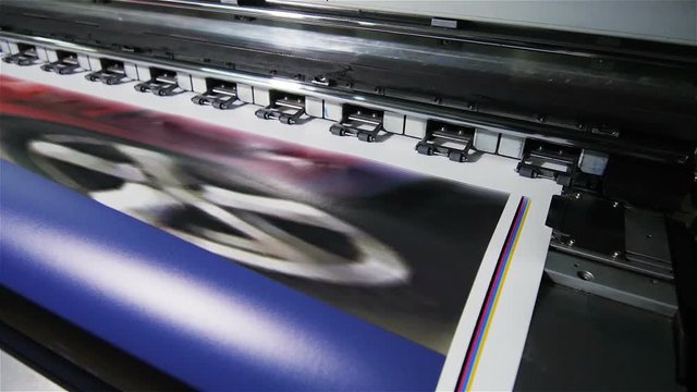 Macro Industrial Printer Prints Presentation Graphics Material