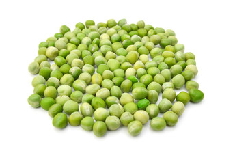 fresh peas isolated on white background