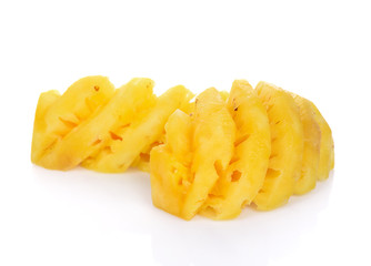 Pineapple slices isolated on white background