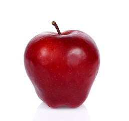 Plakat Fresh red apple isolated on white. With clipping path