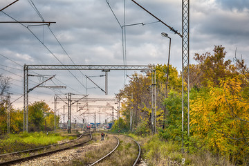 Fototapeta premium Photograph of a railway in Serbia 