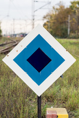 Traffic sign for the rail 