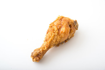 isolated fried chicken leg on white background