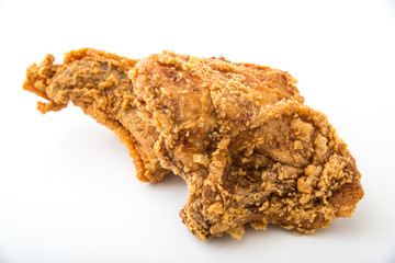 isolated fried chicken breast on white background