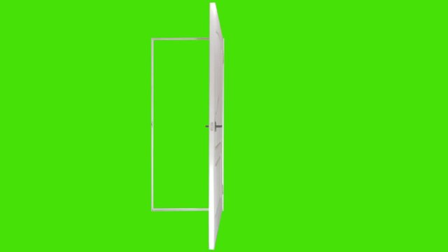 white door on a green background