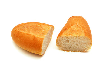 French rolls on a white background