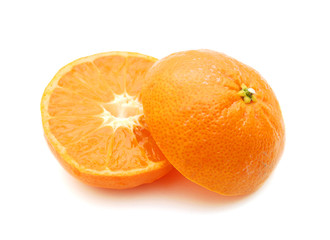 Orange mandarin or tangerine fruit isolated on white background