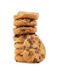 Extreme close-up image of chocolate chips cookies