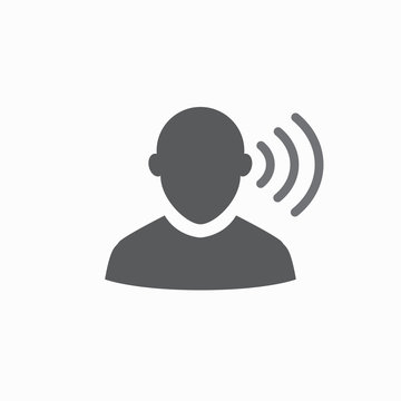 Ear And Ear Canal Outline Icon Image For Hearing / Listening Loss