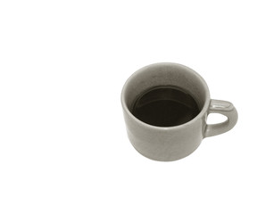 black coffee on white white background
