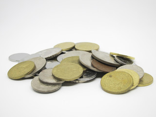 malaysia currency coin isolated on white background