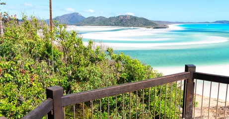 Decke mit Muster Whitehaven Beach, Whitsundays-Insel, Australien in australia the beach  like paradise