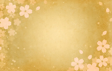 桜の和風背景・金