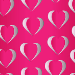 Paper cut pink heart. Vector illustration. Valentine's day abstract background.
