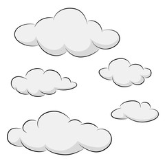 Clouds collection on white background