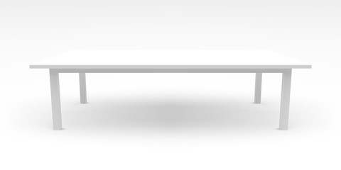White table template with realistic shadow, 3d, vector illustrat