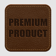 leather label for clothes on white background in vintage style vector illustration.