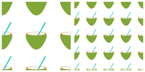 Drink or juice seamless pattern on transparent background