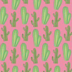 colorful cactus seamless pattern