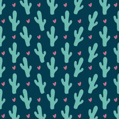 colorful cactus seamless pattern