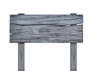 Fototapeta premium wooden sign on white background with clipping path